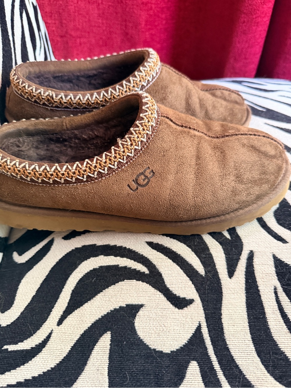 UGG Men’s Brown Suede Cozy Slip-On Slippers